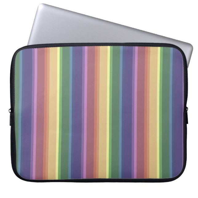 Funda Para Portátil Rayas de arco iris mudas (Frente)