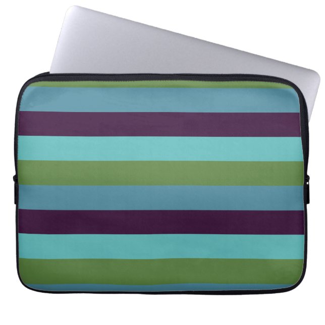 Funda Para Portátil Rayas de armonía costera (Frente)