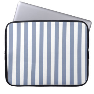 Funda Para Portátil Rayas de caramelo azul gris y blanco