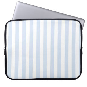 Funda Para Portátil Rayas de caramelo azul pálido y blanco
