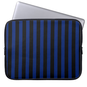 Funda Para Portátil Rayas de caramelo azul y negro