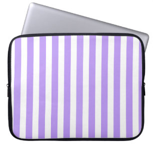 Funda Para Portátil Rayas de caramelo morado y blanco