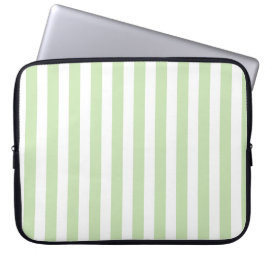 Funda Para Portátil Rayas de caramelo verde claro y blanco