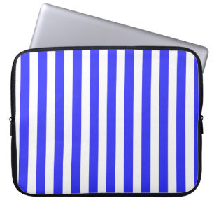 Funda Para Portátil Rayas de caramelos azules y blancos reales