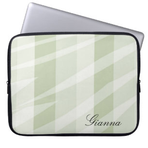 Funda Para Portátil Rayas de cebra blanca verde suave