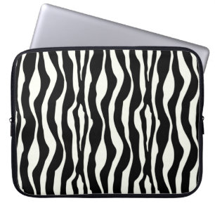 Funda Para Portátil Rayas de cebra - Blanco y negro