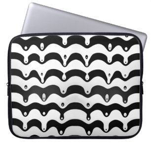 Funda Para Portátil Rayas de cebra de fusión blanca y negra de Jazzy