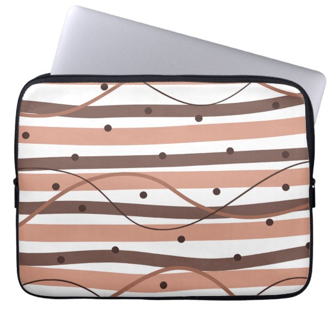 Funda Para Portátil Rayas de chocolate (Frente)
