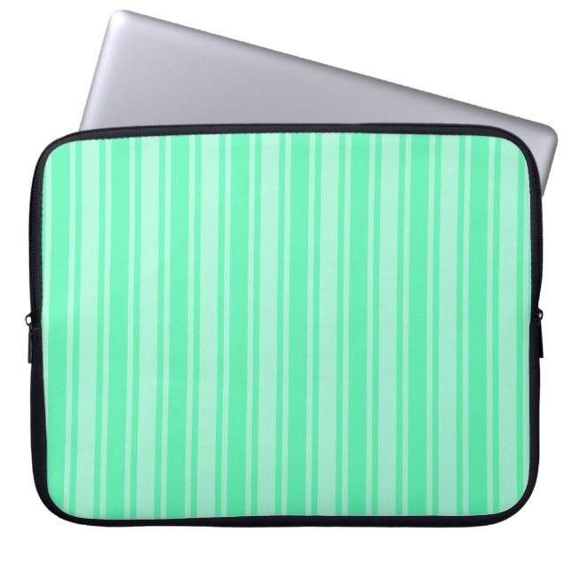 Funda Para Portátil Rayas de dulces verdes de menta (Frente)