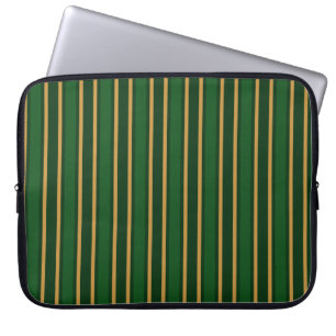 Funda Para Portátil Rayas de dulces verdes y dorados