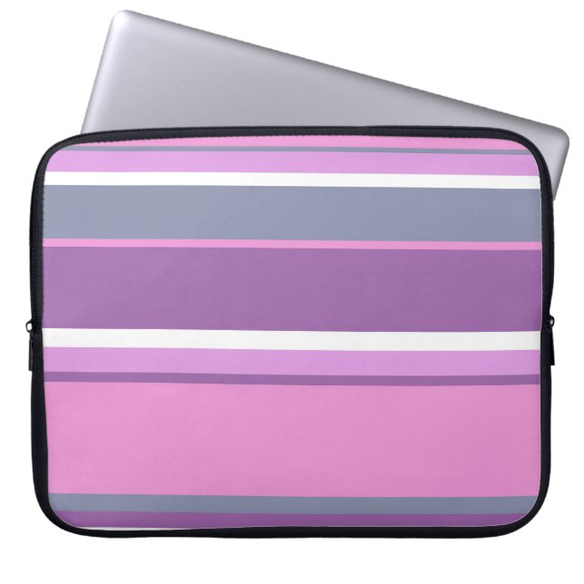 Funda Para Portátil Rayas de lilac (Frente)