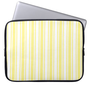 Funda Para Portátil Rayas de limón amarillo y blanco