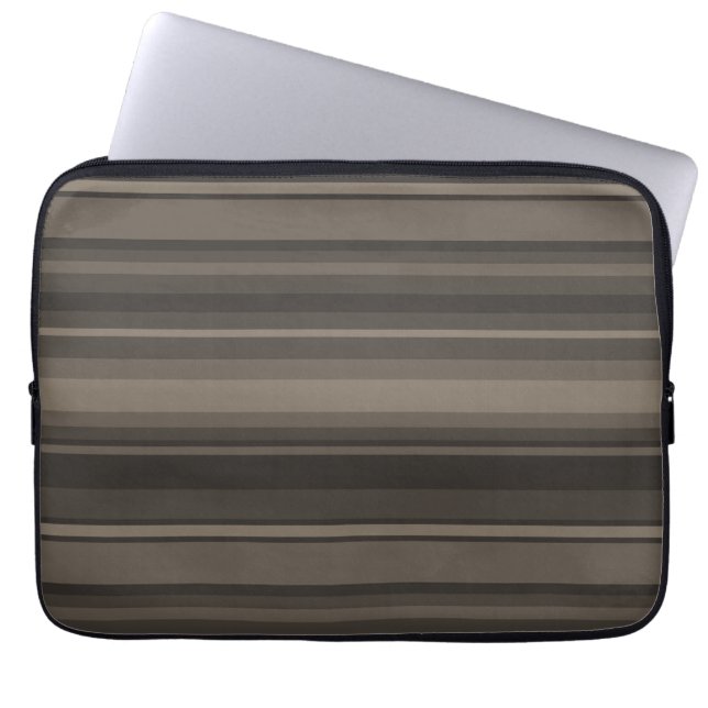 Funda Para Portátil Rayas de taupe (Frente)