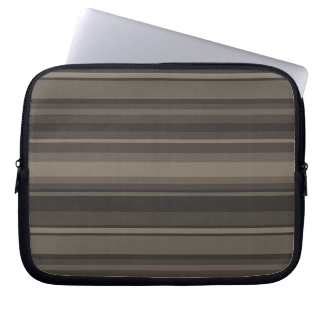 Funda Para Portátil Rayas de taupe (Frente)
