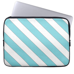 Funda Para Portátil rayas diagonales azul claro