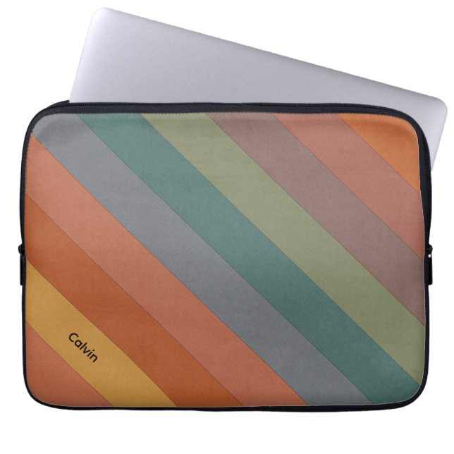 Funda Para Portátil Rayas diagonales boho (Frente)