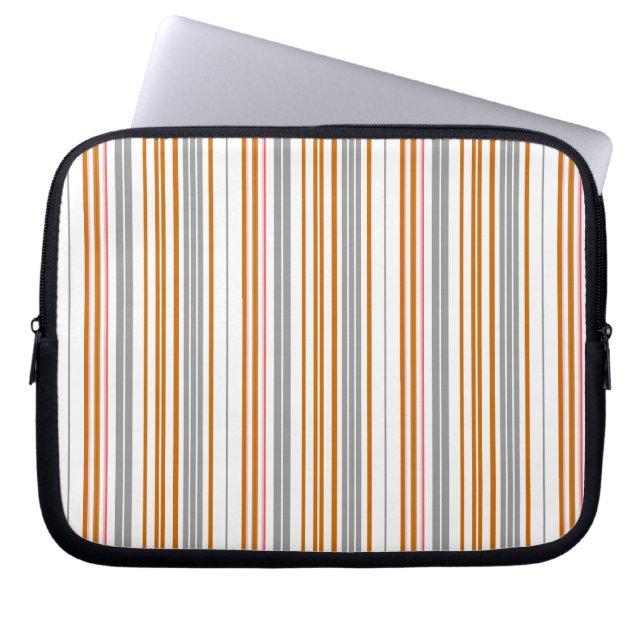 Funda Para Portátil Rayas grises marrones lindas (Frente)