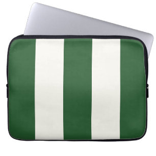 Funda Para Portátil Rayas Intemporales Verde Blanco