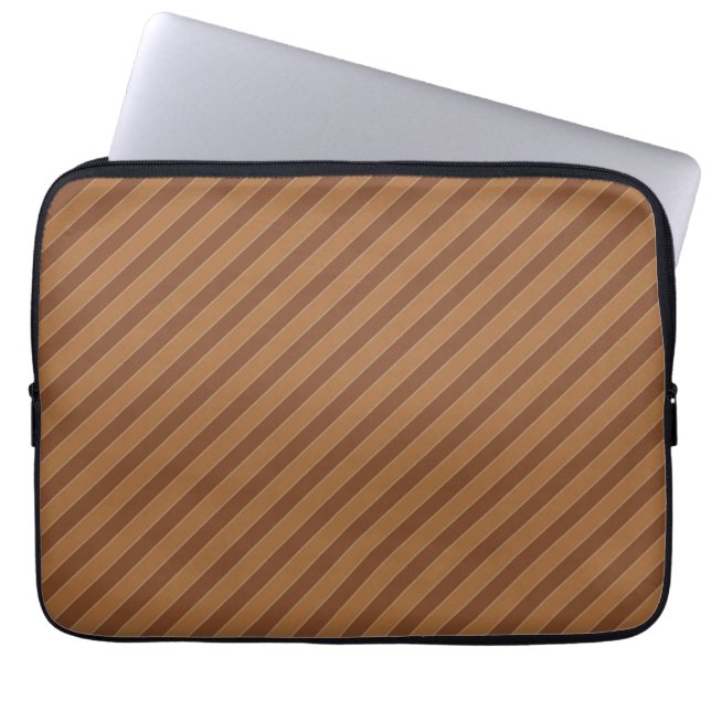 Funda Para Portátil Rayas marrones clásicas (Frente)