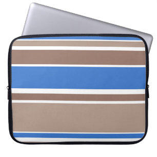 Funda Para Portátil Rayas marrones y azules