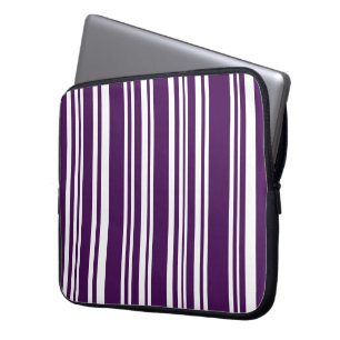 Funda Para Portátil Rayas mixtas púrpura y blanca