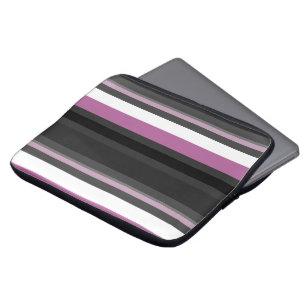 Funda Para Portátil Rayas negras, grises y blancas