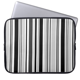 Funda Para Portátil Rayas negras, grises y blancas