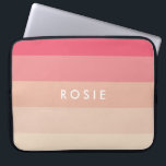 Funda Para Portátil Rayas pastel rosas<br><div class="desc">Elegantes rayas rosa,  melocotón y crema para este moderno diseño pastel.</div>