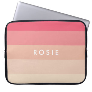 Funda Para Portátil Rayas pastel rosas