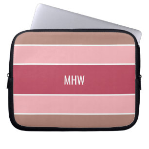 Funda Para Portátil Rayas Patrón personalizado monograma mangas para p