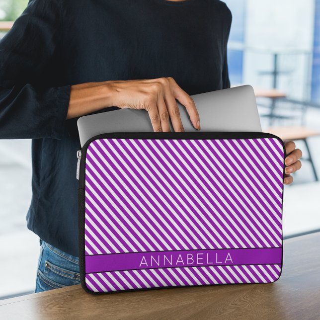 Funda Para Portátil Rayas púrpura modernas (Subido por el creador)