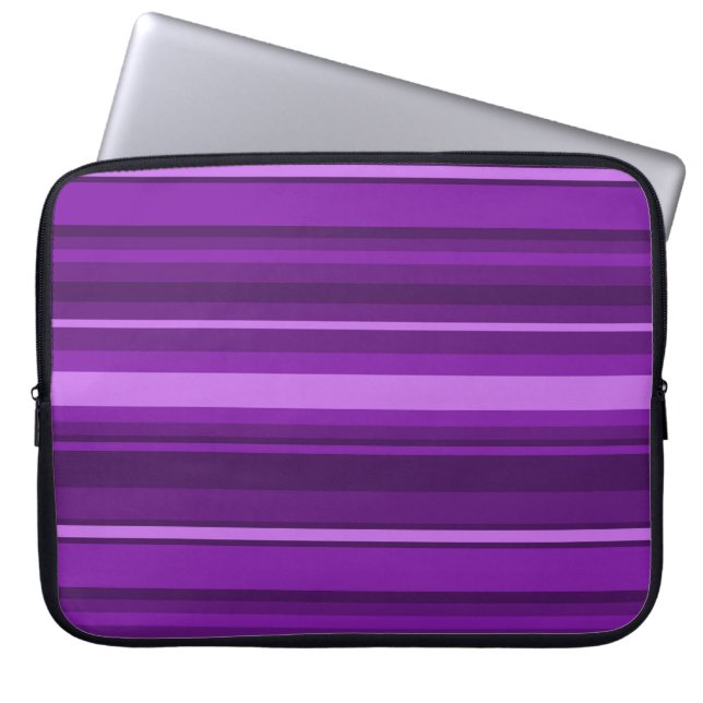 Funda Para Portátil Rayas púrpuras (Frente)