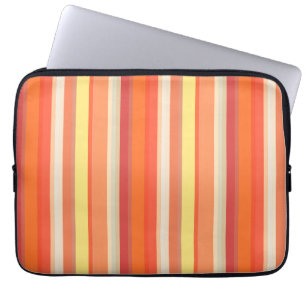 Funda Para Portátil Rayas rojas de naranja suave