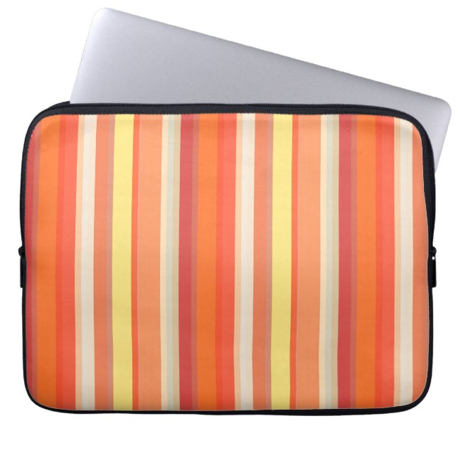 Funda Para Portátil Rayas rojas de naranja suave (Frente)