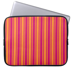 Funda Para Portátil Rayas rosadas y naranjas de caramelo