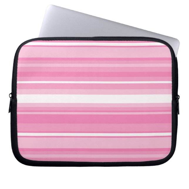 Funda Para Portátil Rayas rosas (Frente)