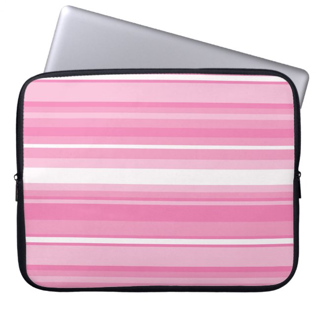 Funda Para Portátil Rayas rosas (Frente)