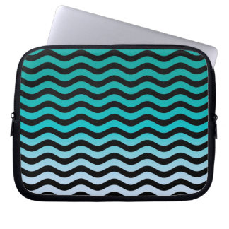 Funda Para Portátil Rayas turquesas onduladas