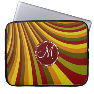 Funda Para Portátil Rayas verdes amarillo-naranja rojas maravillosas