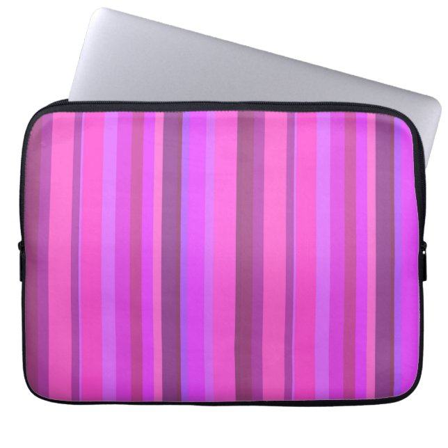 Funda Para Portátil Rayas verticales rosas (Frente)