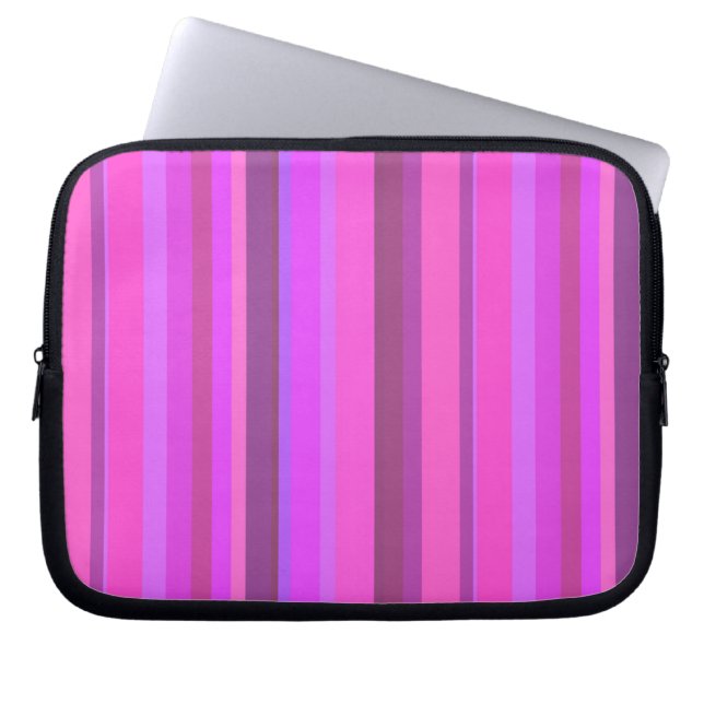 Funda Para Portátil Rayas verticales rosas (Frente)