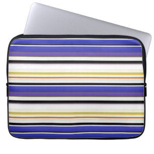 Funda Para Portátil Rayas violetas blancas