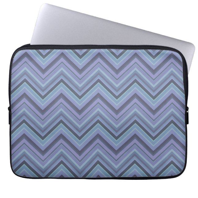 Funda Para Portátil Rayas zigzag de color azul (Frente)