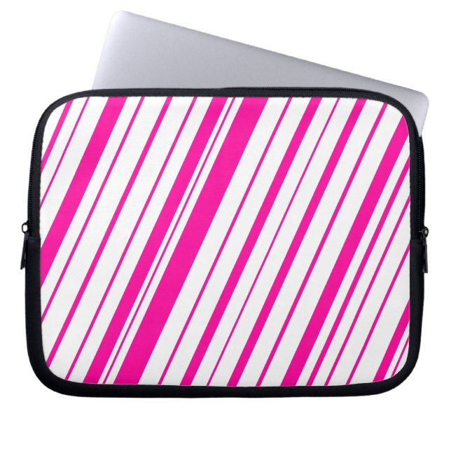 Funda Para Portátil Rayo diagonal ~ Rosa caliente (Frente)