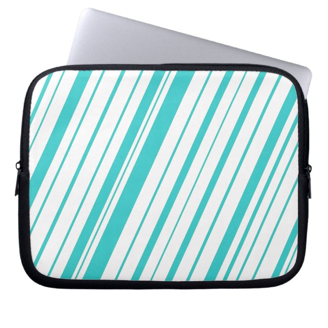 Funda Para Portátil Rayo diagonal ~ Turquesa (Frente)