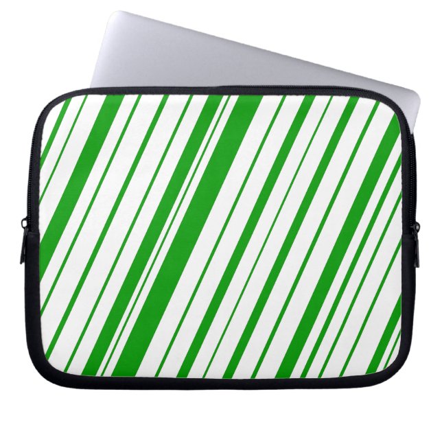 Funda Para Portátil Rayo diagonal ~ Verde (Frente)
