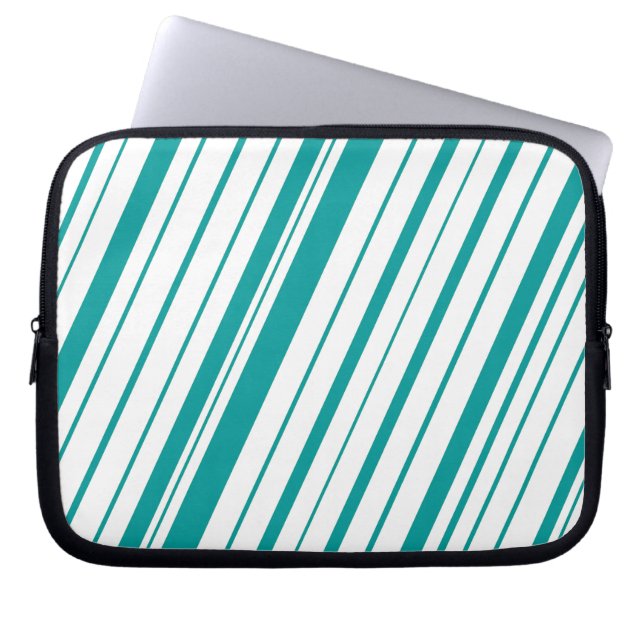 Funda Para Portátil Rayo diagonal ~ Verde azulado (Frente)