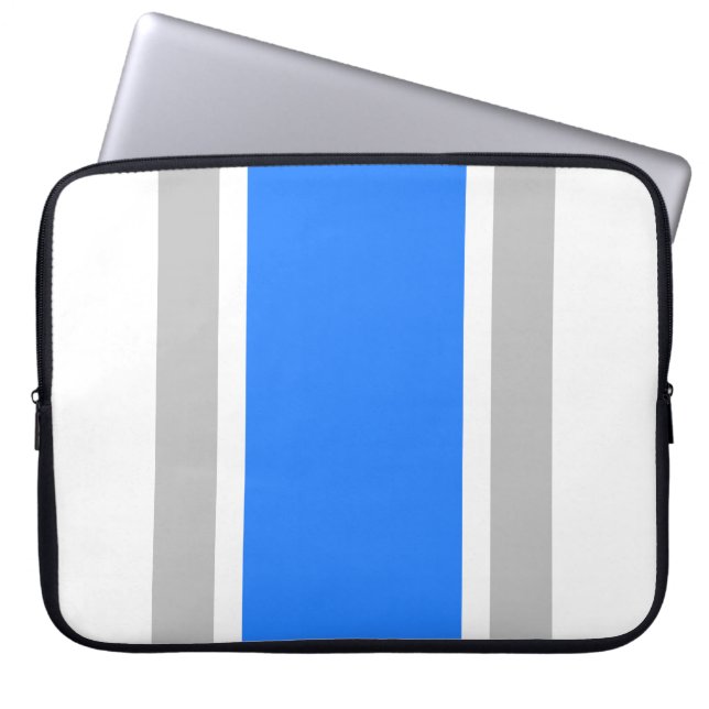 Funda Para Portátil Rayos de Carreras Gris de luz azul brillante sobre (Frente)