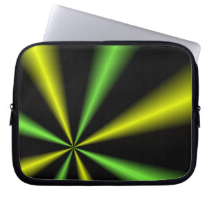 Funda Para Portátil Rayos verdes y dorados