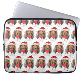 Funda Para Portátil Raza de perro Dachshund Navidad